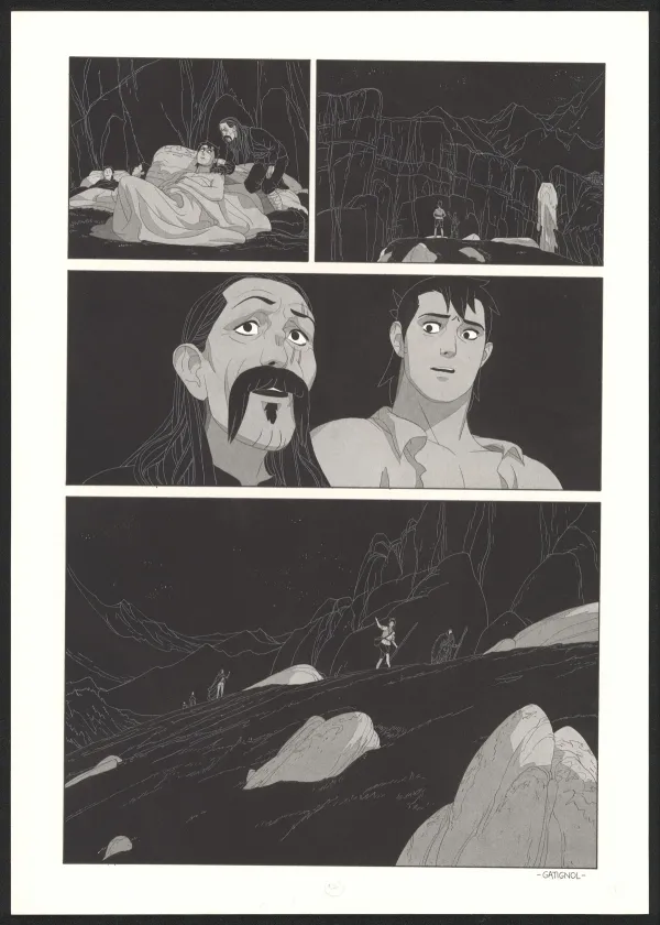 Black and white original page, Les Ogres-Dieux, Le Grand Homme (T.3), Bertrand Gatignol