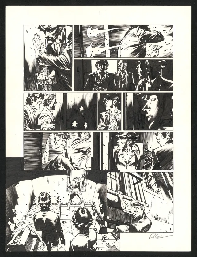 Black and white original page, Jazz Maynard, Live in Barcelona (T.7),  Roger