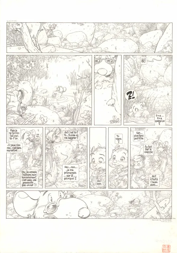 Black and white original page, Le Vent dans les Sables , Le Chant des dunes (T.4), Michel Plessix