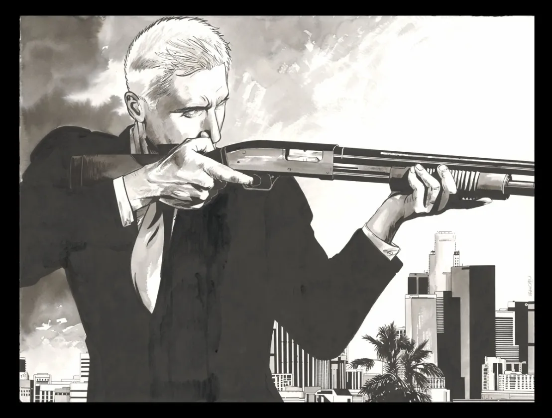 Illustration noir et blanc, I.R.$., HS - Les Dossiers Max, Bernard Vrancken