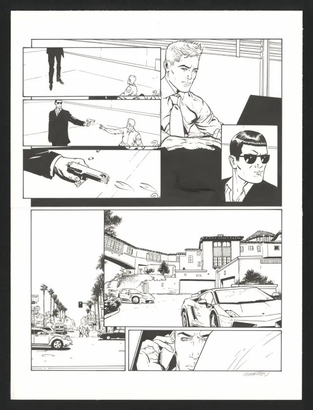 Planche noir et blanc, I.R.$., Larry's paradise (T.17), Bernard Vrancken