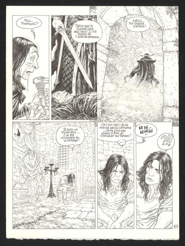 Planche noir et blanc, Complainte des Landes Perdues, La Fée Sanctus (T.7), Philippe Delaby