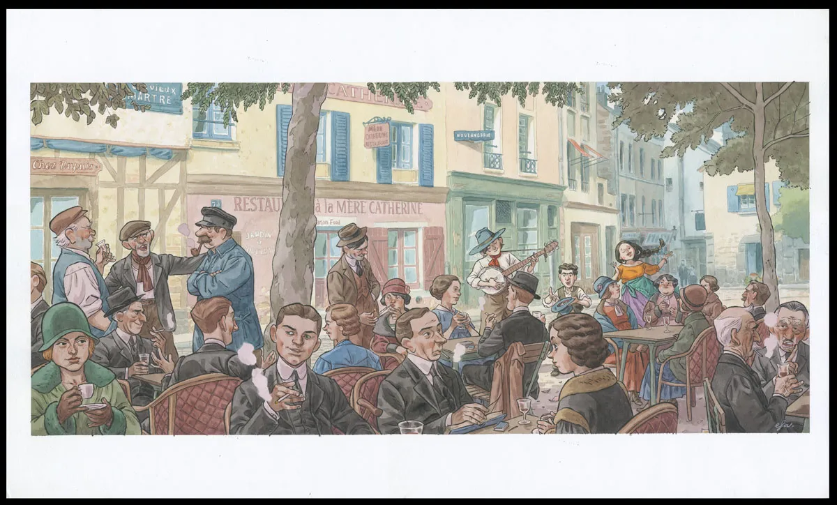 Colored illustration, Django Main de feu,  Efa