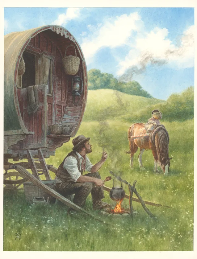 Illustration couleur, The Wind in the Willows / Le Vent dans les Saules, Christopher Dunn