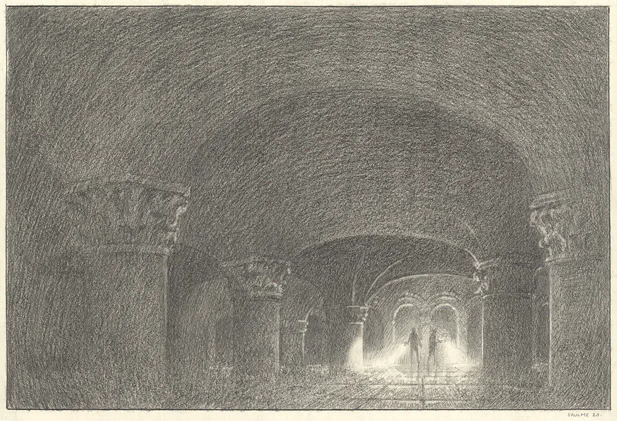 Illustration noir et blanc, Les Carnets Lovecraft, Les Rats dans les murs, Armel Gaulme