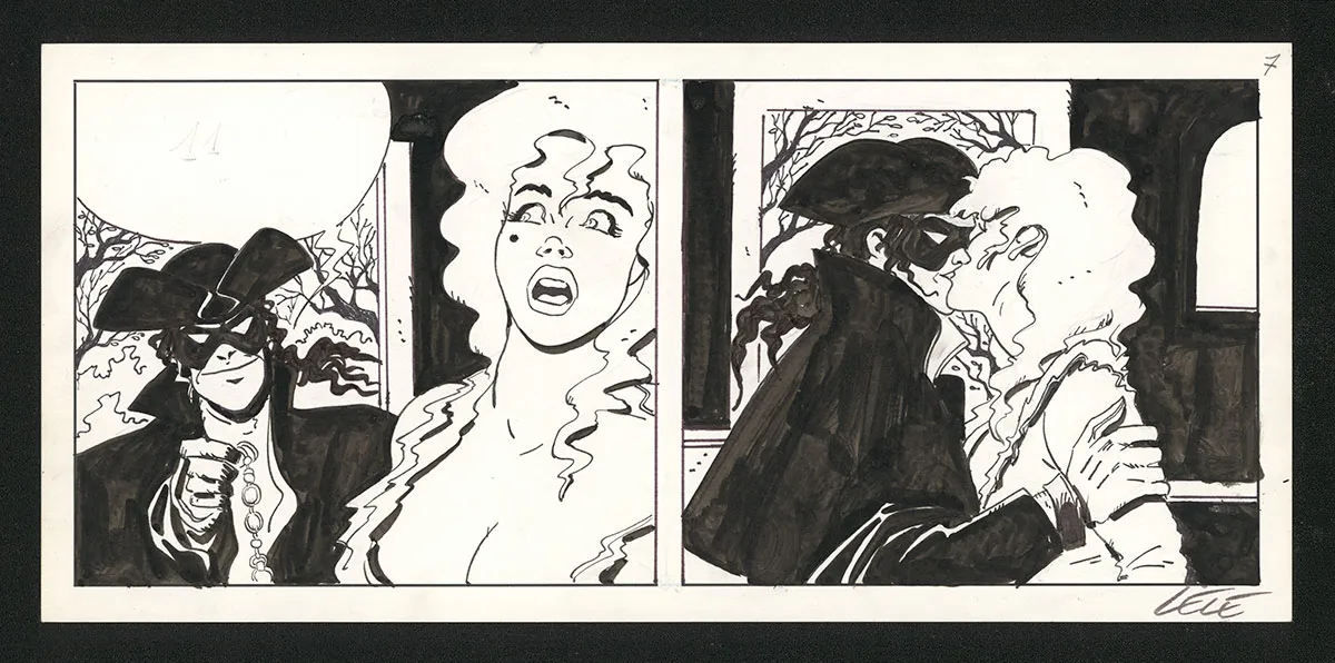 Black and white original page, Dick Turpin, Lele Vianello