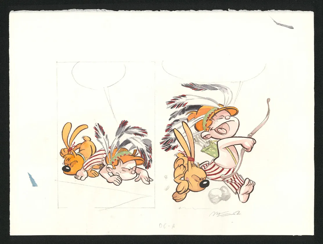 Colored original page, Boule et Bill, Noël indien (T.2), José Luis Munuera