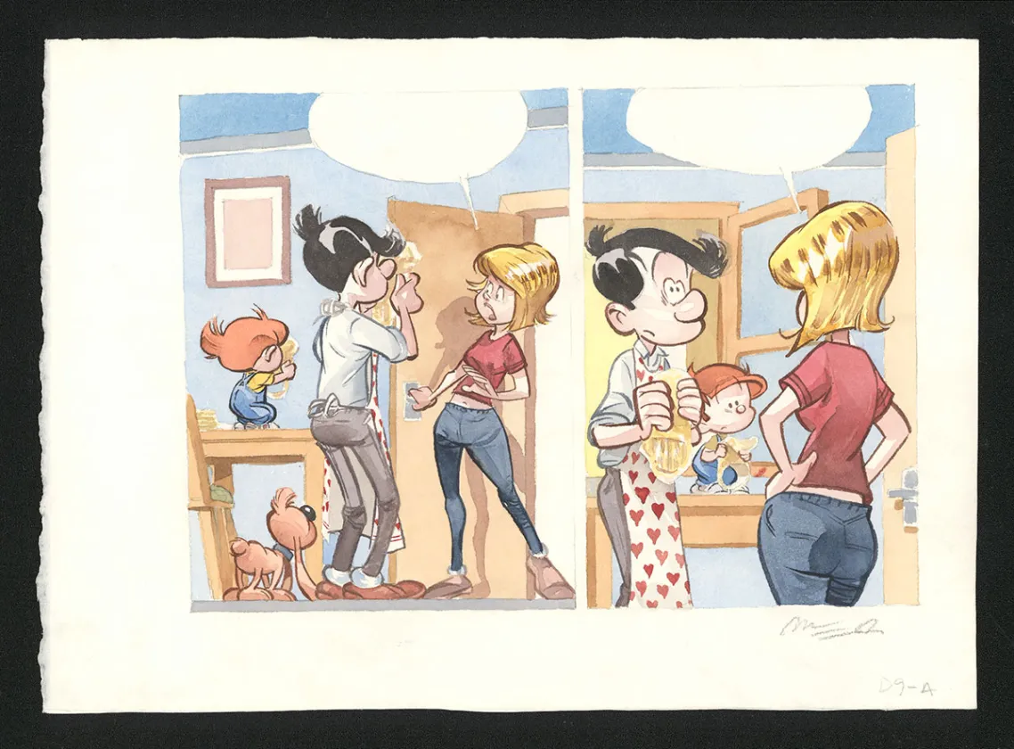 Colored original page, Boule et Bill, La partie de crêpes  (T.1), José Luis Munuera