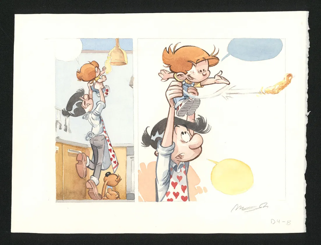 Colored original page, Boule et Bill, La partie de crêpes  (T.1), José Luis Munuera