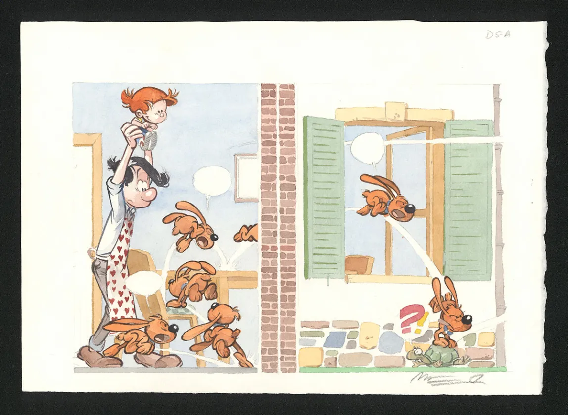 Colored original page, Boule et Bill, La partie de crêpes  (T.1), José Luis Munuera