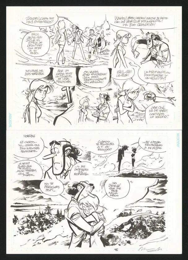 Black and white original page, Zorglub, La fille du Z  (T.1), José Luis Munuera