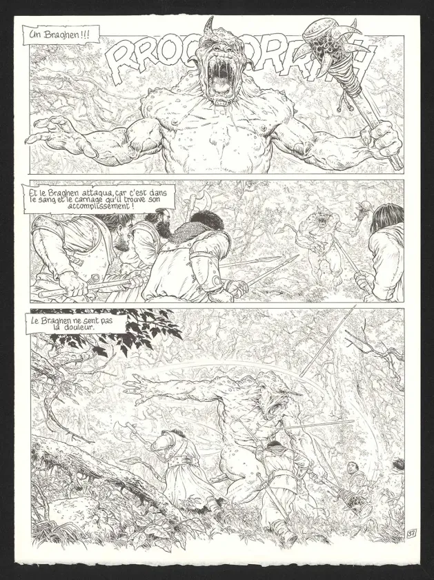 Planche noir et blanc, Complainte des Landes Perdues, La Fée Sanctus (T.7), Philippe Delaby