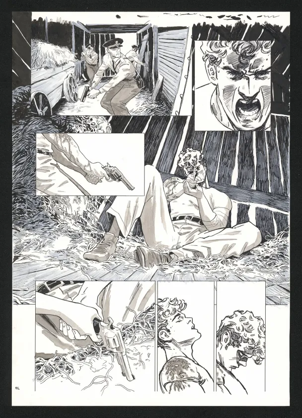 Black and white original page, J'irai cracher sur vos tombes , Rey Macutay