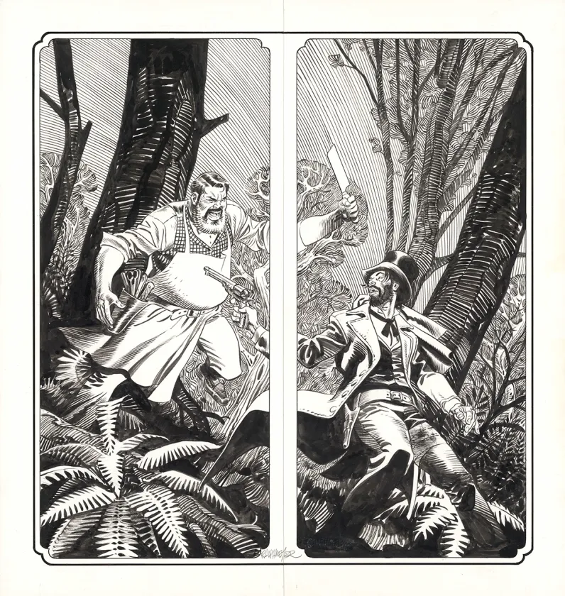 Black and white illustration, Undertaker, Ralph Meyer