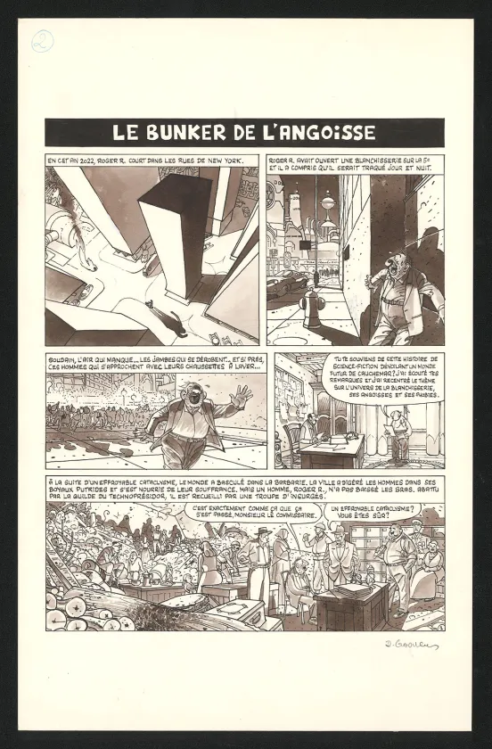 Black and white original page, Georges et Louis romanciers, La fin du monde (T.3), Daniel Goossens