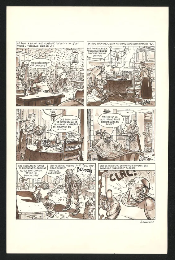 Planche noir et blanc, Georges et Louis romanciers, La fin du monde (T.3), Daniel Goossens