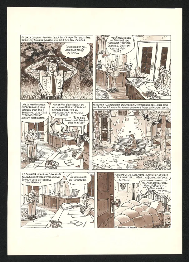 Planche noir et blanc, Georges et Louis romanciers, La fin du monde (T.3), Daniel Goossens