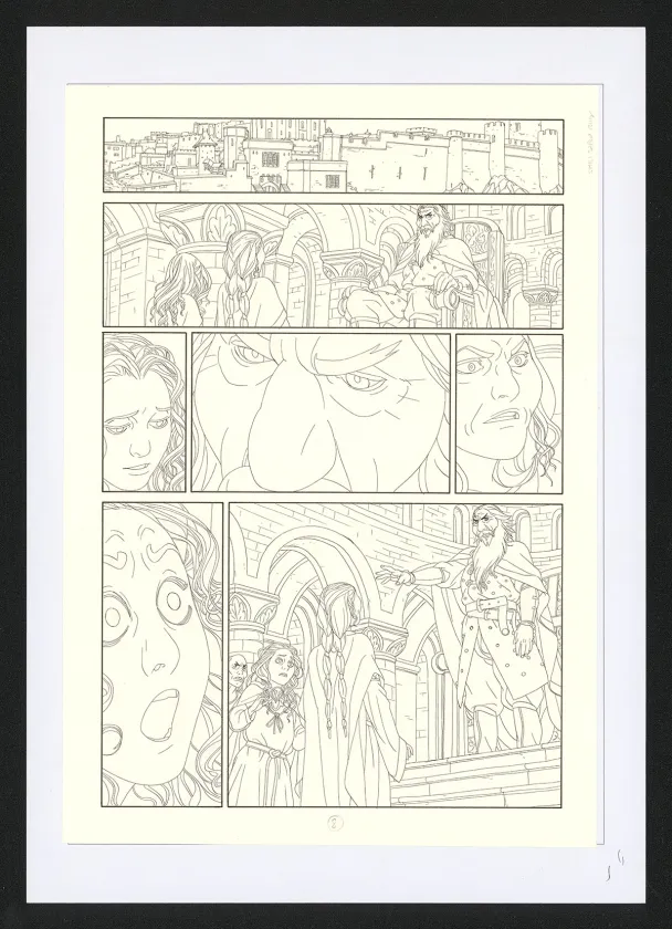 Black and white original page, Les Ogres-Dieux, La Première née (T.4), Bertrand Gatignol