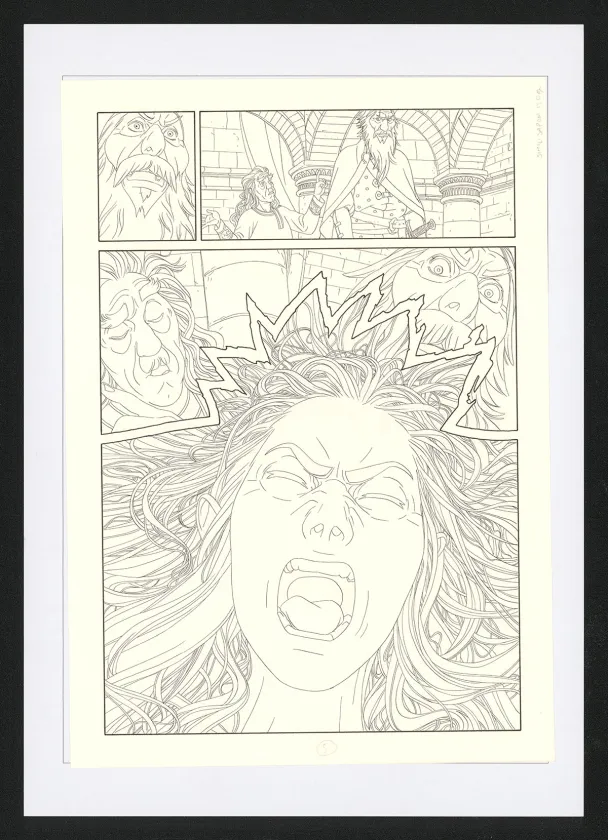 Black and white original page, Les Ogres-Dieux, La Première née (T.4), Bertrand Gatignol