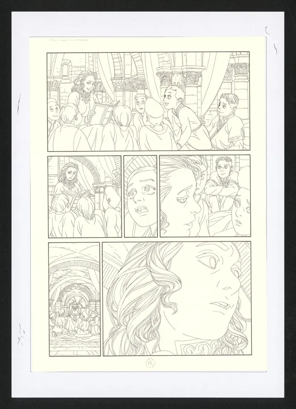 Black and white original page, Les Ogres-Dieux, La Première née (T.4), Bertrand Gatignol