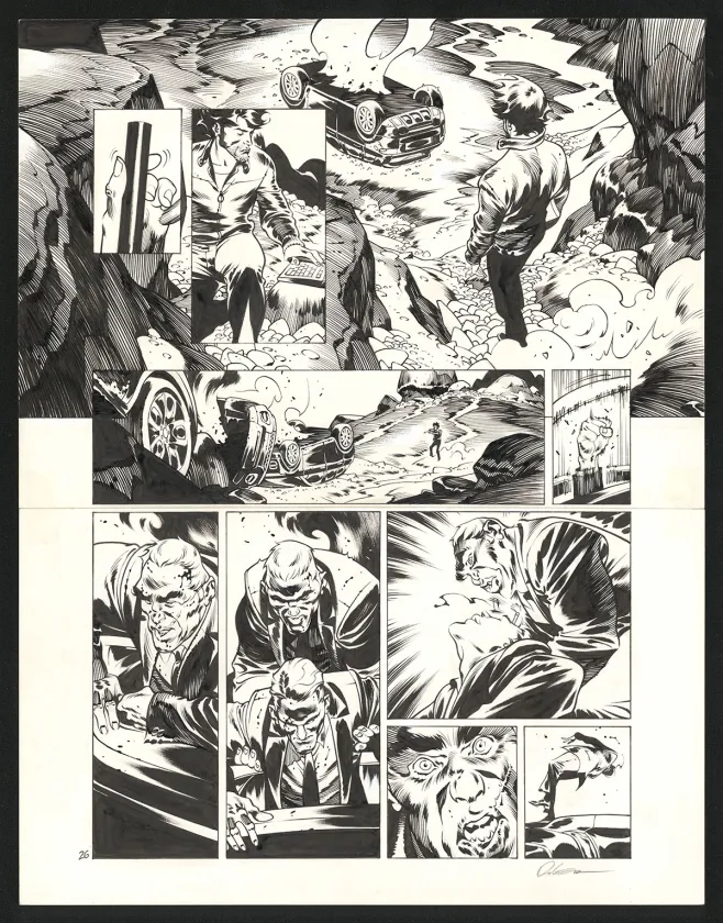 Planche noir et blanc, Jazz Maynard, Trois corbeaux (T.6),  Roger