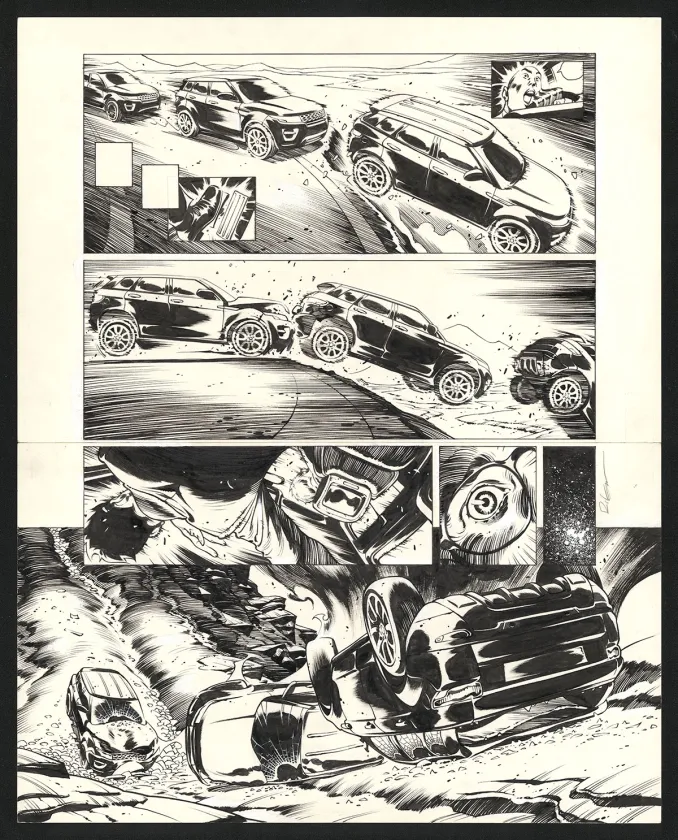 Planche noir et blanc, Jazz Maynard, Trois corbeaux (T.6),  Roger