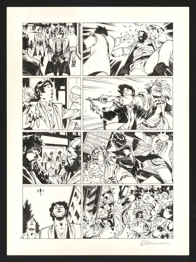 Black and white original page, Jazz Maynard, Blood, Jazz and tears (T.5),  Roger