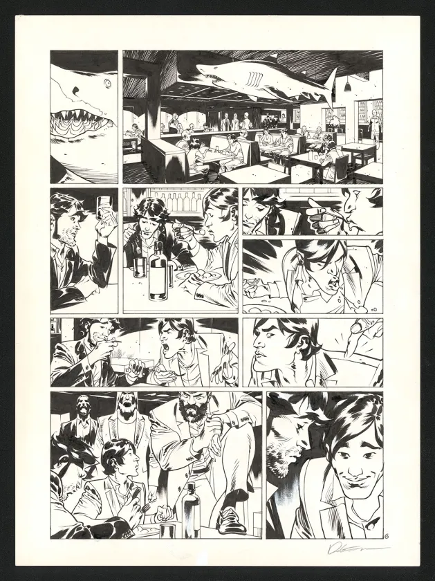 Planche noir et blanc, Jazz Maynard, Blood, Jazz and tears (T.5),  Roger