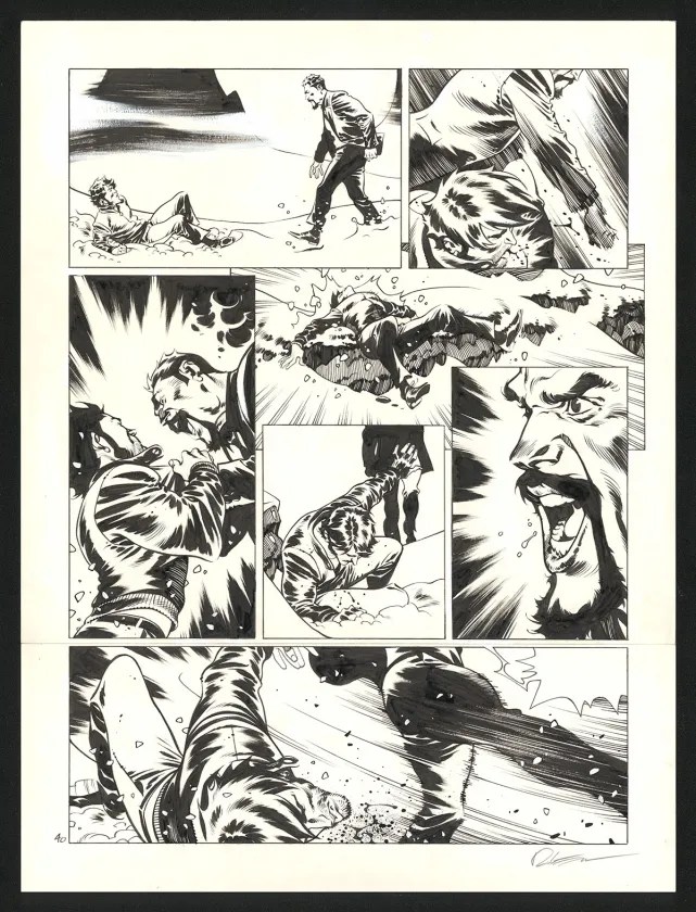 Planche noir et blanc, Jazz Maynard, Trois corbeaux (T.6),  Roger