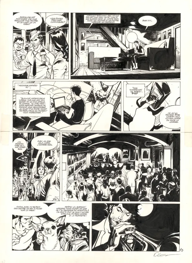 Black and white original page, Jazz Maynard, Envers et contre tout (T.3),  Roger