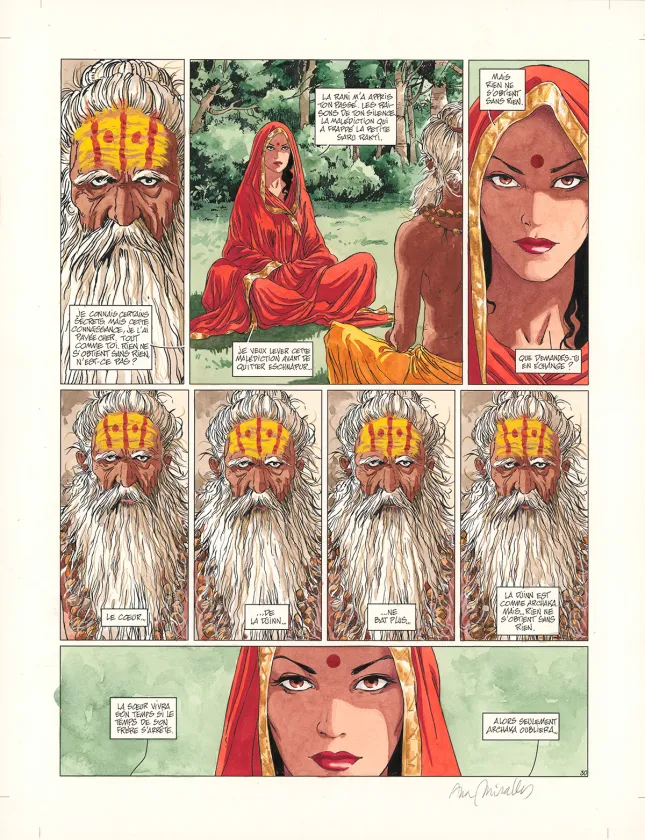Colored original page, Djinn, Un Honneur retrouvé (T.12), Ana Miralles