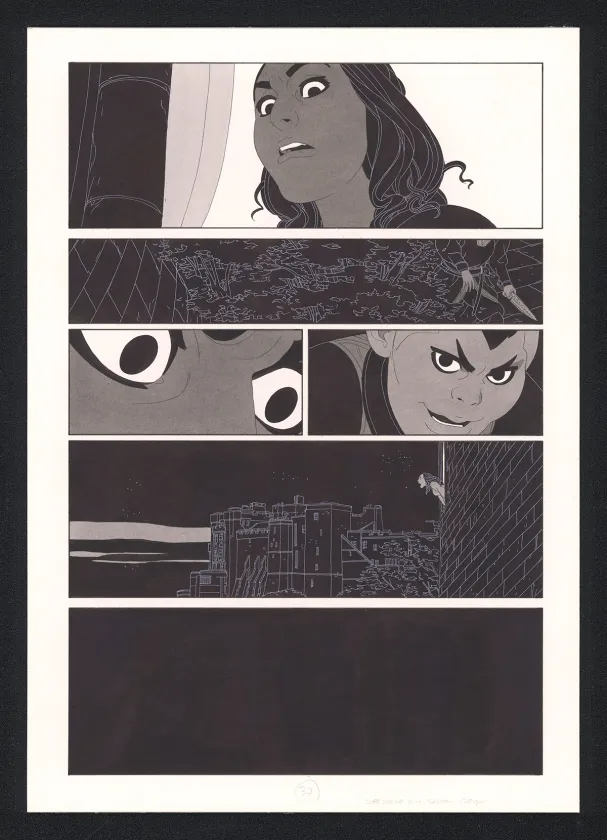 Black and white original page, Les Ogres-Dieux, La Première née (T.4), Bertrand Gatignol