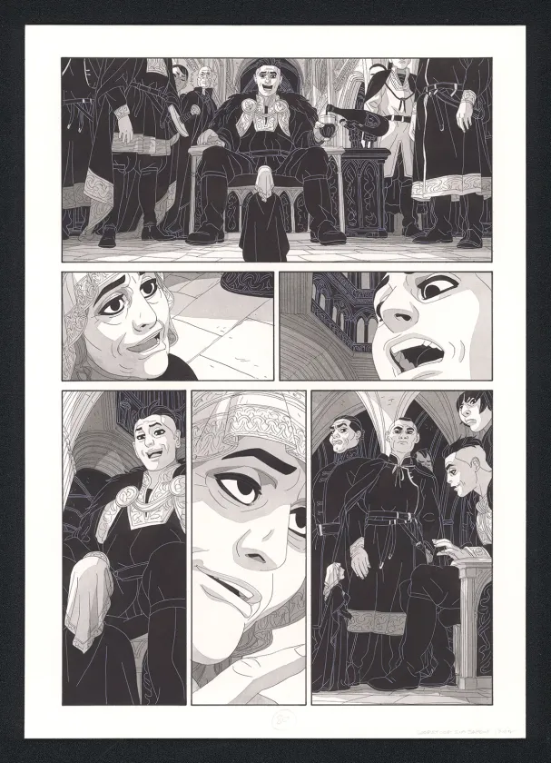 Black and white original page, Les Ogres-Dieux, La Première née (T.4), Bertrand Gatignol