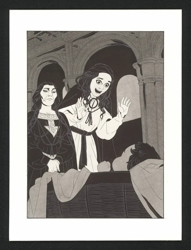 Illustration noir et blanc, Les Ogres-Dieux, La Première née (T.4), Bertrand Gatignol