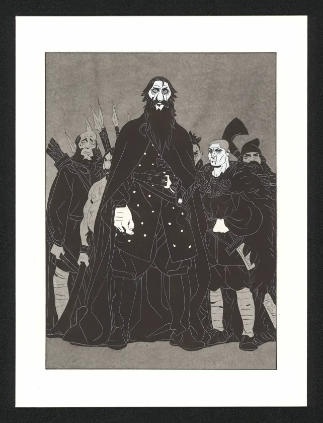 Illustration noir et blanc, Les Ogres-Dieux, La Première née (T.4), Bertrand Gatignol