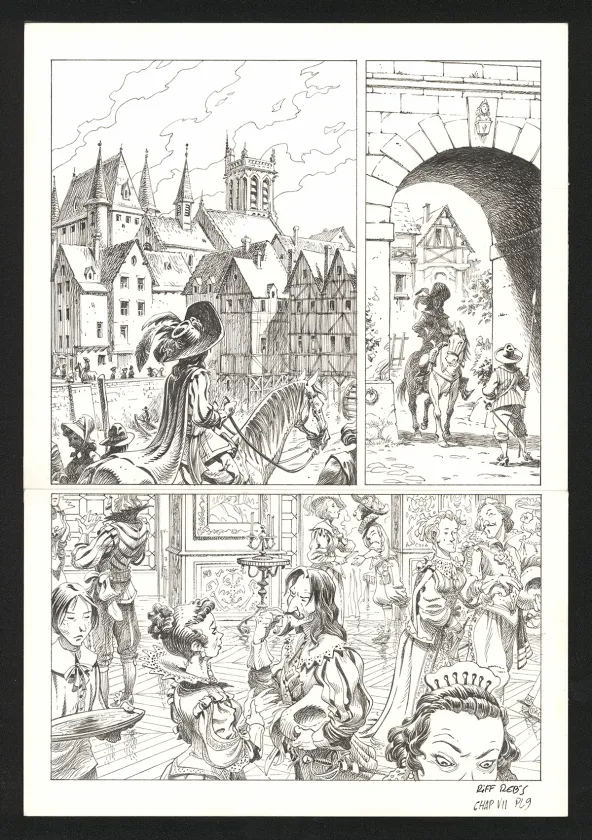 Black and white original page, Le Vagabond des Étoiles , Première partie (T.1),  Riff Reb's