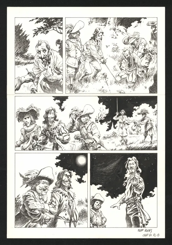 Black and white original page, Le Vagabond des Étoiles , Première partie (T.1),  Riff Reb's