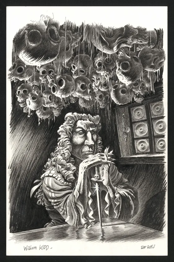 Illustration noir et blanc, Marines,  Riff Reb's