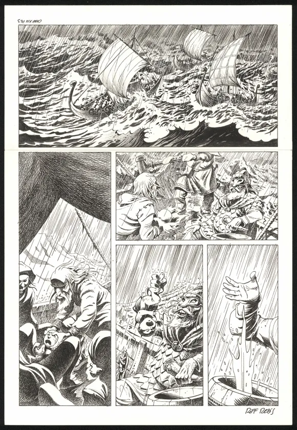 Black and white original page, Le Vagabond des Étoiles , Seconde partie (T.2),  Riff Reb's