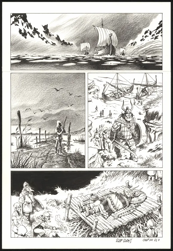 Black and white original page, Le Vagabond des Étoiles , Seconde partie (T.2),  Riff Reb's