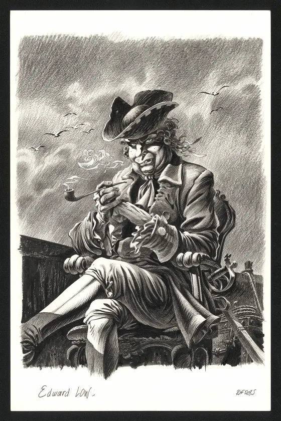 Illustration noir et blanc, Marines,  Riff Reb's