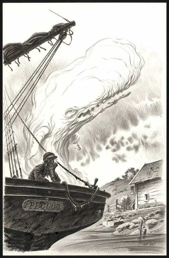 Black and white illustration,  Riff Reb's