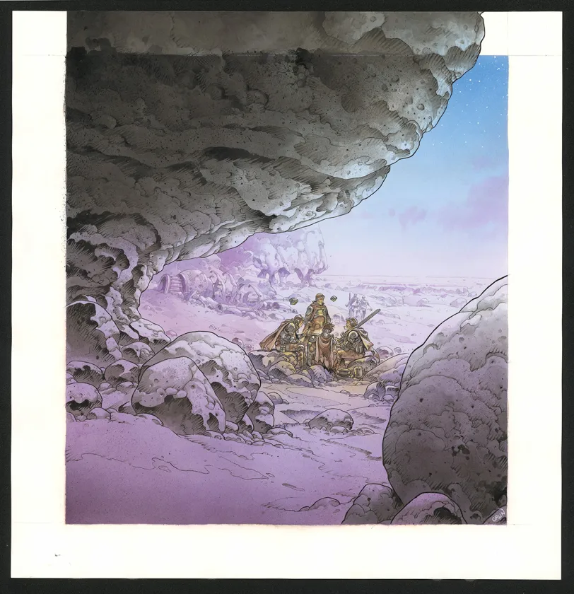 Colored illustration, On Mars,  Grun