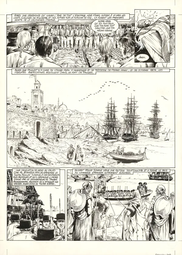 Planche noir et blanc, USS Constitution, Livre I - La Justice à terre est souvent pire qu'en mer (T.1), Franck Bonnet