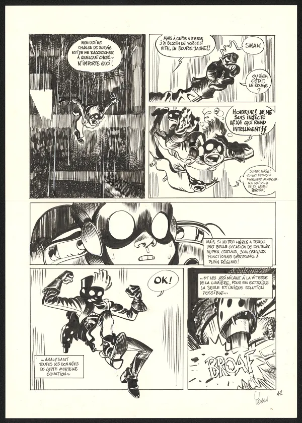 Black and white original page, SuperGroom, Héros malgré lui (T.1),  Yoann