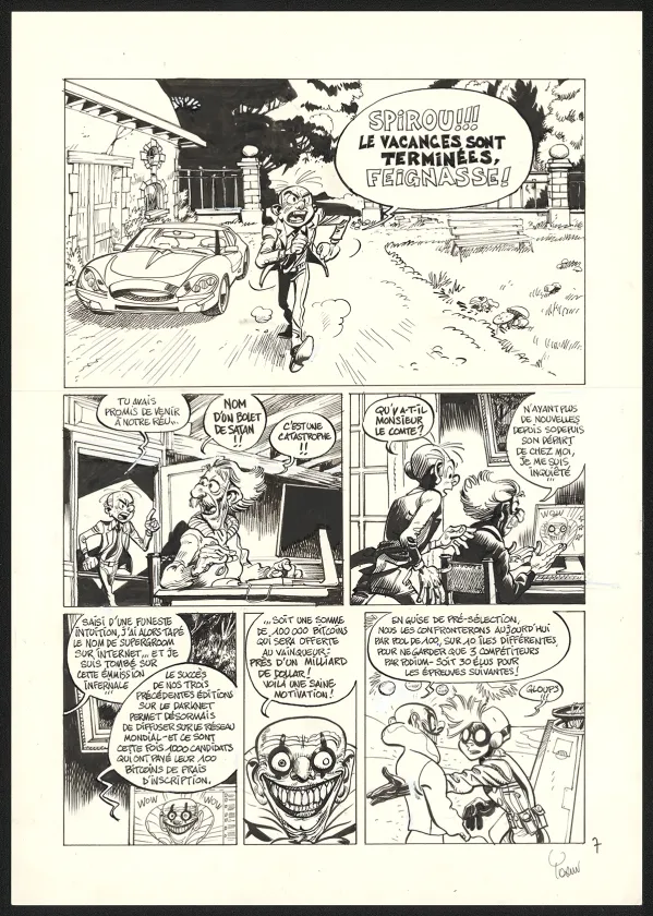 Planche noir et blanc, SuperGroom, La Guerre olympique (T.2),  Yoann