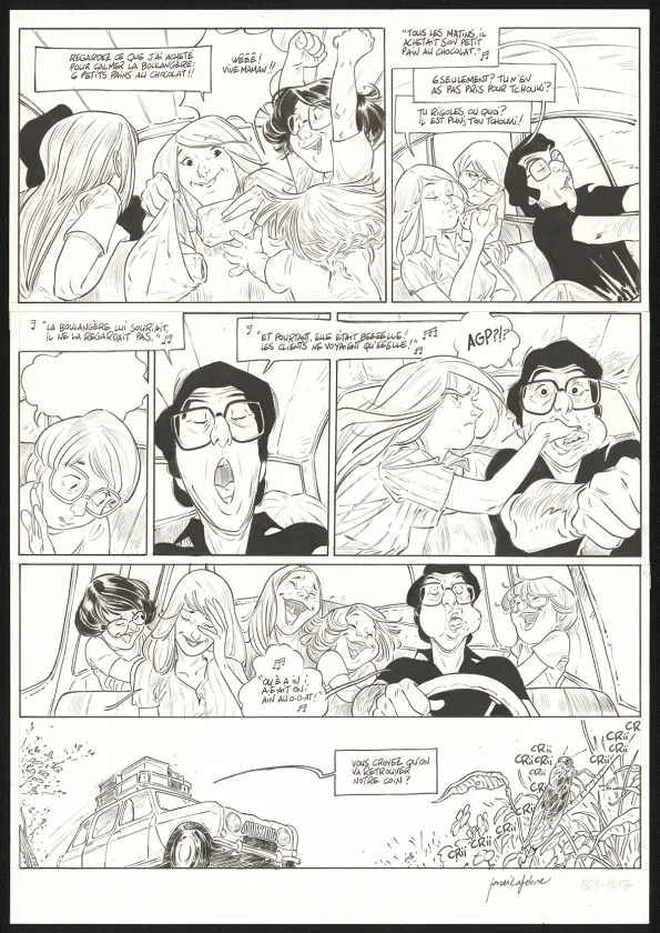 Black and white original page, Les Beaux étés, Cap au Sud ! (T.1), Jordi Lafebre