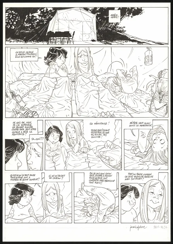 Black and white original page, Les Beaux étés, Cap au Sud ! (T.1), Jordi Lafebre