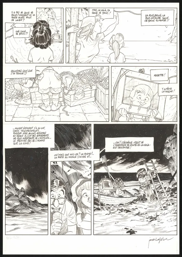 Black and white original page, Les Beaux étés, La Calanque (T.2), Jordi Lafebre