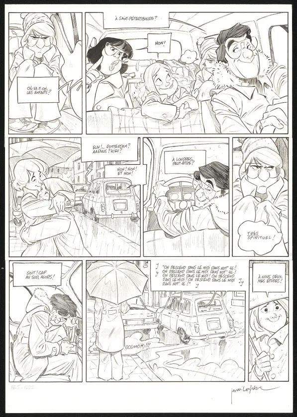 Black and white original page, Les Beaux étés, La Fugue (T.5), Jordi Lafebre